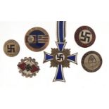 German militaria including a Mother's Cross with ribbon : For Further Condition Reports Please Visit