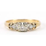 Unmarked gold diamond ring, size N, 2.3g : For Further Condition Reports Please Visit Our