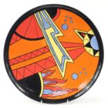 Lorna Bailey for Carltonware, Art Deco design hand painted charger, limited edition 65/100, 34.5cm