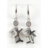 Pair of DKNY earrings, 4cm high, 6.5g : For Further Condition Reports Please Visit Our Website -