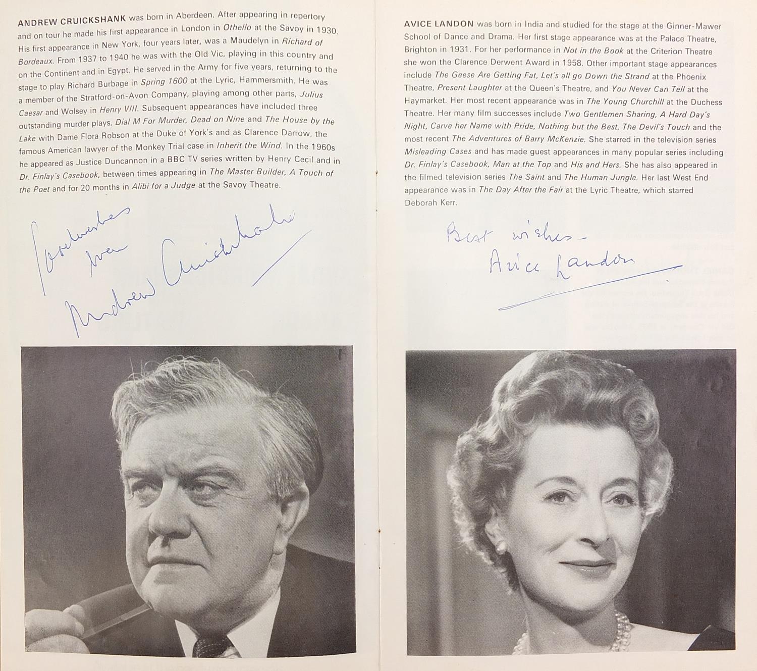 Collection of vintage signed theatre programmes including Judi Dench, Dame Gladys Cooper, Tommy - Image 18 of 29