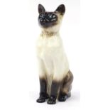 Large Beswick fireside Siamese cat, 35cm high : For Further Condition Reports Please Visit Our