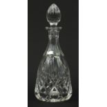 Good quality cut crystal decanter with stopper, 31cm high : For Further Condition Reports Please