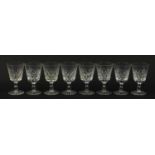 Set of eight Richardson cut crystal glasses, 13cm high : For Further Condition Reports Please