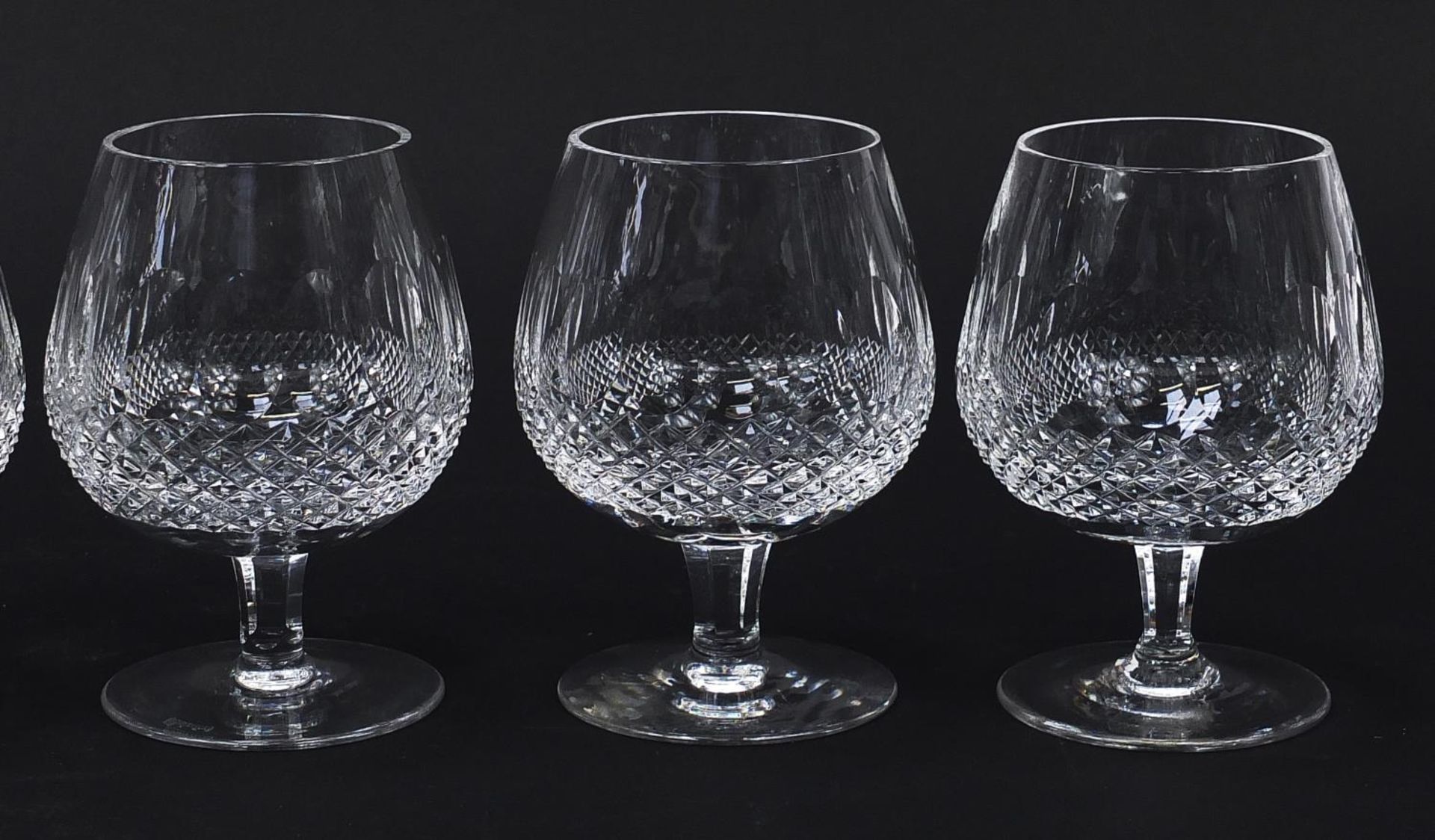 Set of six Waterford Crystal Colleen pattern brandy glasses with box, 13cm high : For Further - Image 4 of 8