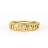 18ct gold diamond Mizpah ring, size M, 2.3g : For Further Condition Reports Please Visit Our Website