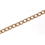 9ct rose gold watch chain with T bar, 35cm in length, 17.8g : For Further Condition Reports Please