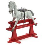 Vintage painted wood rocking horse, 90cm wide : For Further Condition Reports Please Visit Our