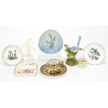 Collectable china including Royal Crown Derby with saucer, Royal Worcester Eous horsehead, Royal