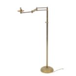 Victorian brass adjustable standard lamp, 105cm high : For Further Condition Reports Please Visit