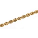 9ct gold rope twist necklace, 44cm in length, 8.9g : For Further Condition Reports Please Visit