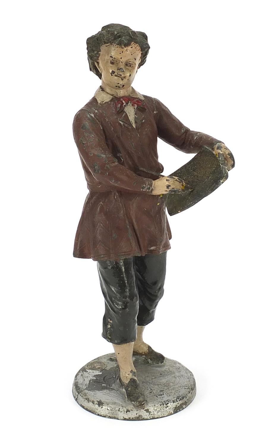 Cold painted spelter figure of an artist, 26cm high : For Further Condition Reports Please Visit Our