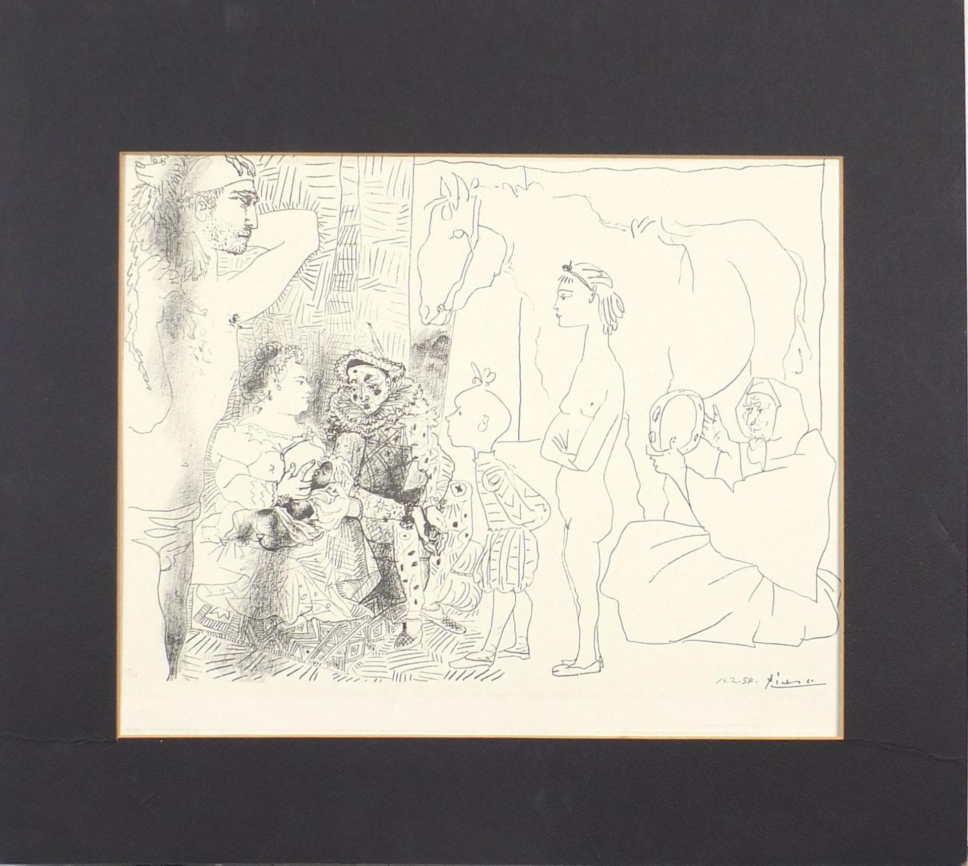 Pablo Picasso - Saltimbanques family, (La Famille Du Saltimbanque) vintage lithograph, American - Image 2 of 6