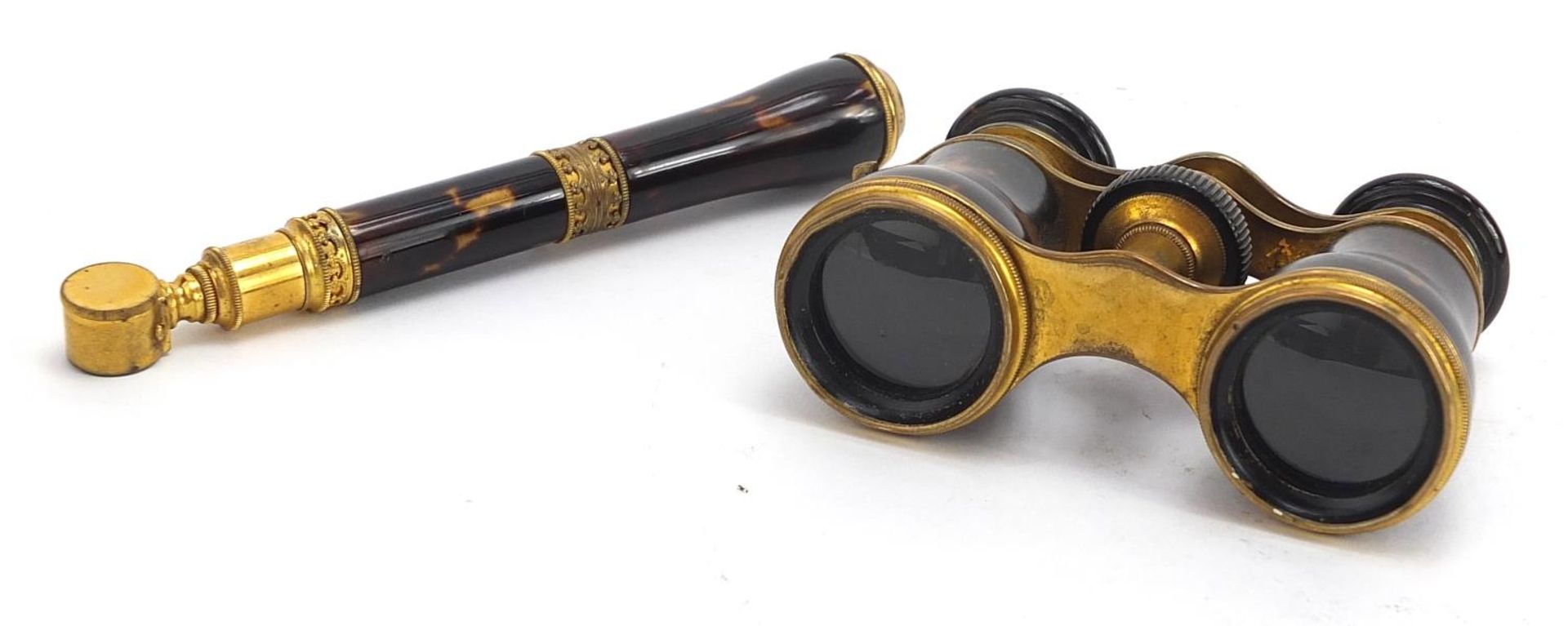 Pair of Victorian faux tortoiseshell opera glasses with side arm : For Further Condition Reports - Image 12 of 12