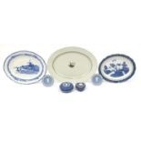 Collectable china including Wedgwood Jasperware, Royal Copenhagen meat platter and Royal Doulton