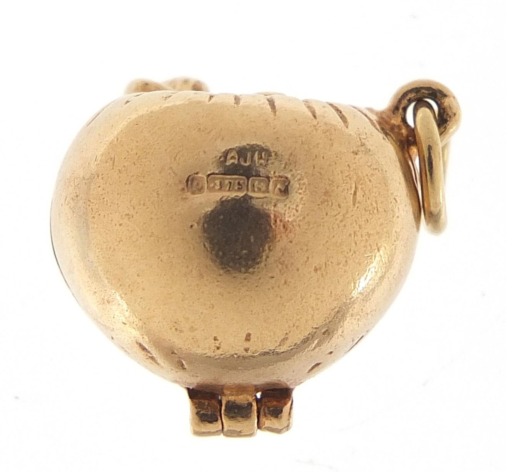 9ct gold apple charm opening to reveal Adam and Eve, 1.2cm high, 4.3g : For Further Condition - Image 4 of 5
