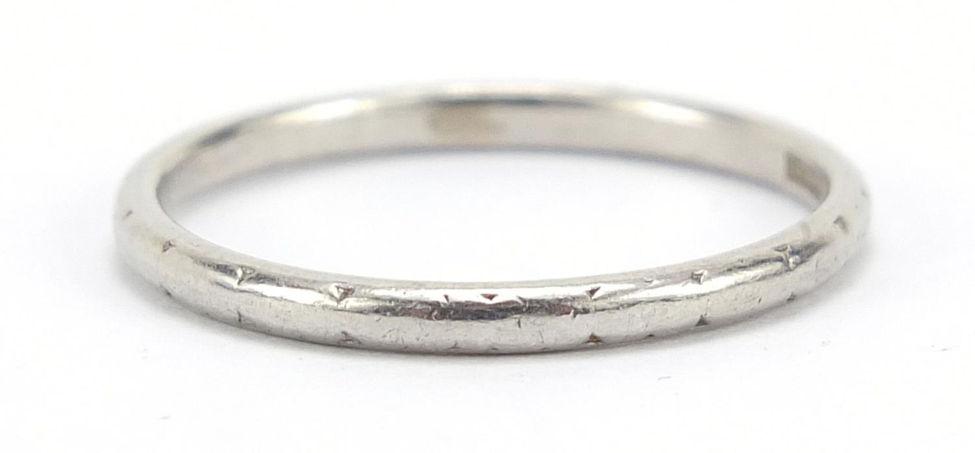 Platinum wedding band, size O/P, 2.8g : For Further Condition Reports Please Visit Our Website - - Image 2 of 7
