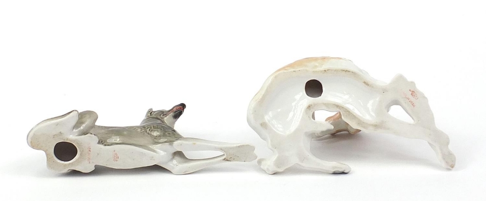 Two Russian USSR porcelain dogs, the largest 20.5cm wide : For Further Condition Reports Please - Image 3 of 5