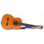 Suzuki six string acoustic guitar numbered 1664 with protective case, 99.5cm in length : For Further