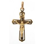 9ct gold crucifix pendant, 3.5cm high, 1.3g : For Further Condition Reports Please Visit Our Website