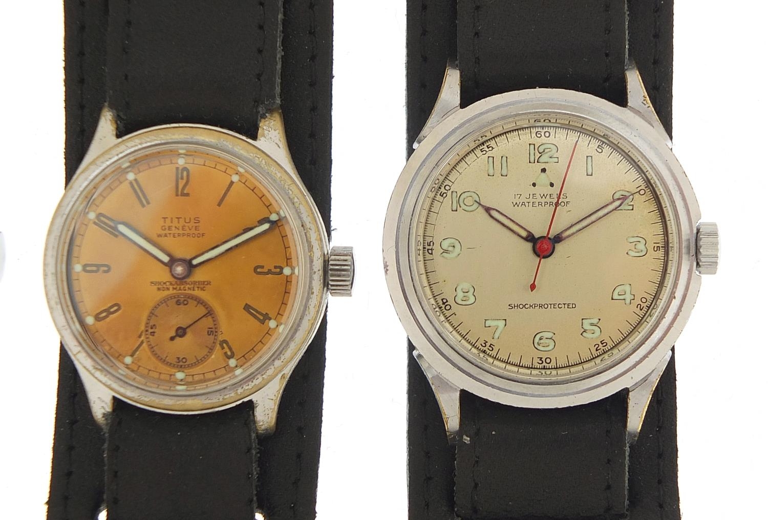 Three military interest gentlemen's wristwatches including Regalis and Titus : For Further Condition - Image 3 of 5