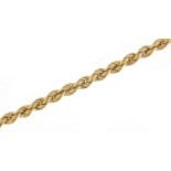 9ct gold rope twist necklace, 40cm in length, 8.3g : For Further Condition Reports Please Visit