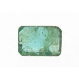 Rectangular green emerald beryl gemstone with certificate, 3.16 carat : For Further Condition