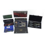 Four technical drawing instrument sets including Helix International : For Further Condition Reports