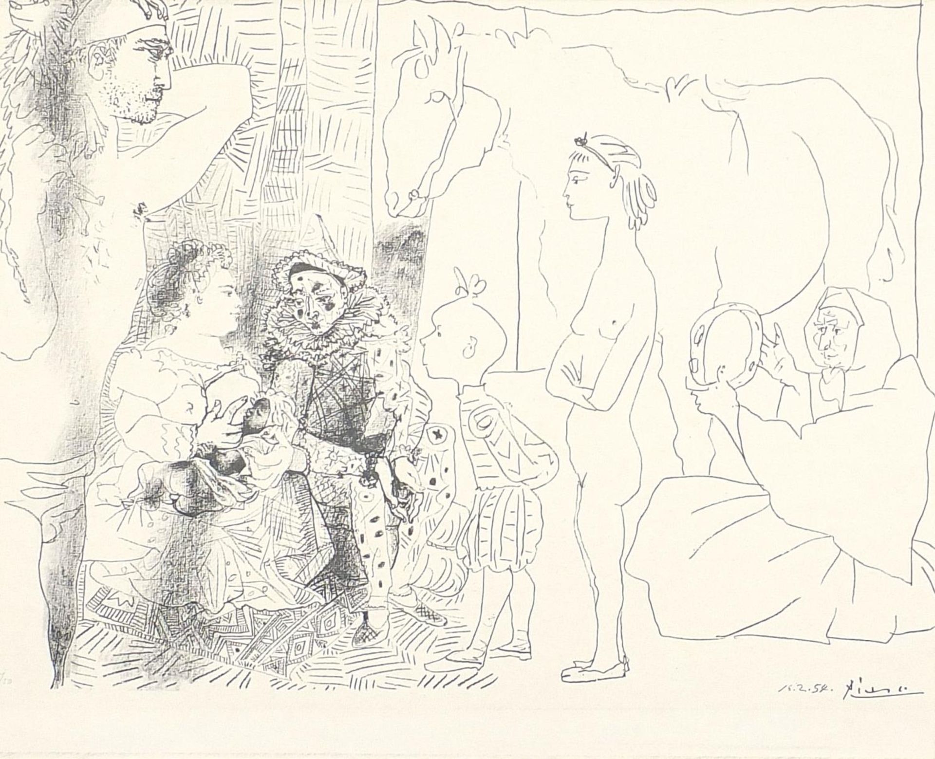 Pablo Picasso - Saltimbanques family, (La Famille Du Saltimbanque) vintage lithograph, American