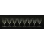 Set of eight Richardson cut crystal glasses, 13cm high : For Further Condition Reports Please