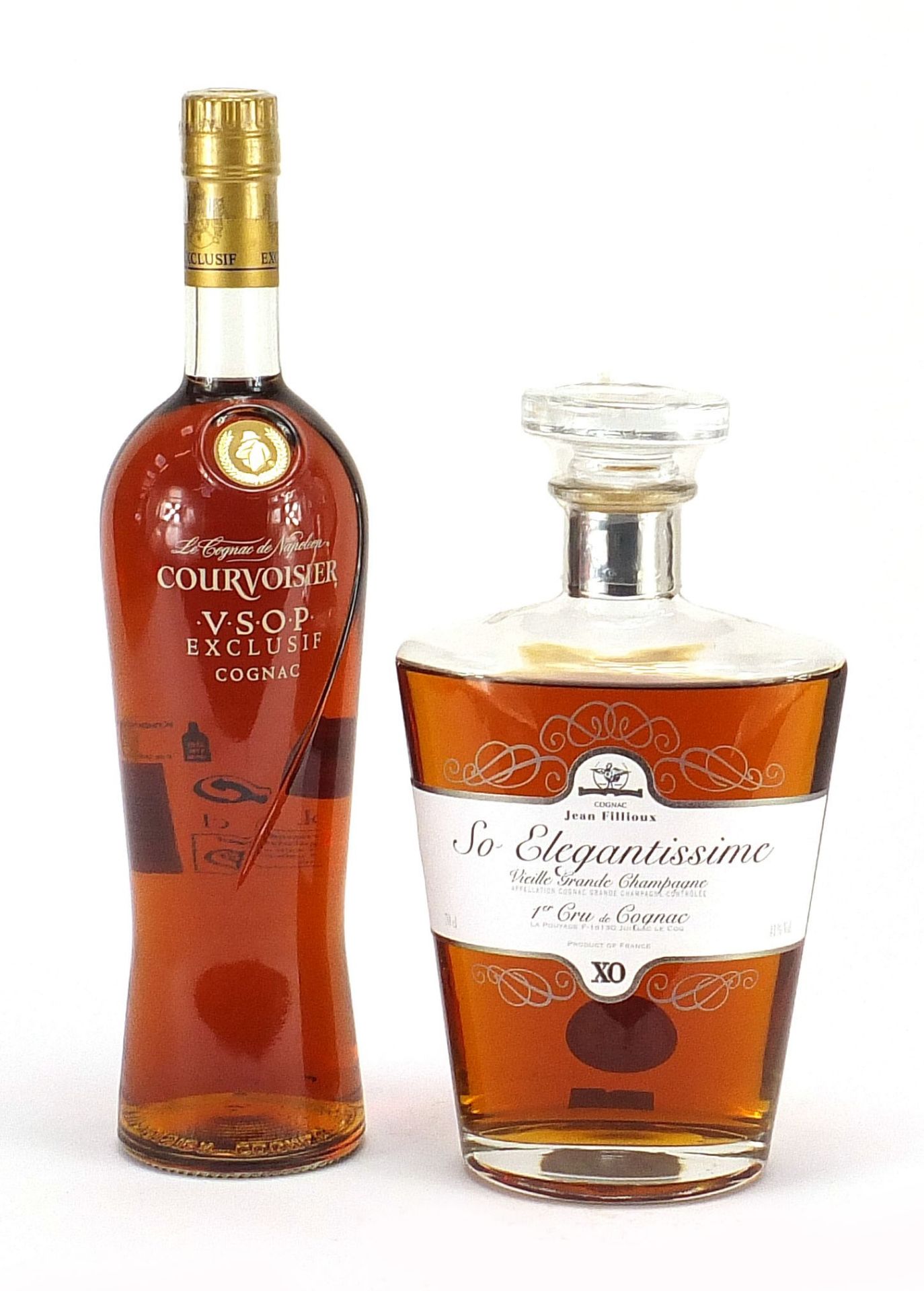 Two bottles of cognac comprising Courvoisier VSOP Exclusive and Jean Fillioux So Elegantissima 1er - Image 2 of 3
