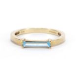 9ct gold blue topaz ring, size N, 1.7g : For Further Condition Reports Please Visit Our Website -