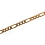 9ct gold Figaro link necklace, 52cm in length, 23.2g : For Further Condition Reports Please Visit