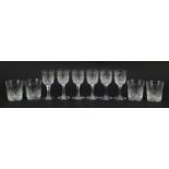 Set of six Thomas Webb cut glasses and four tumblers, the largest each 12cm high : For Further