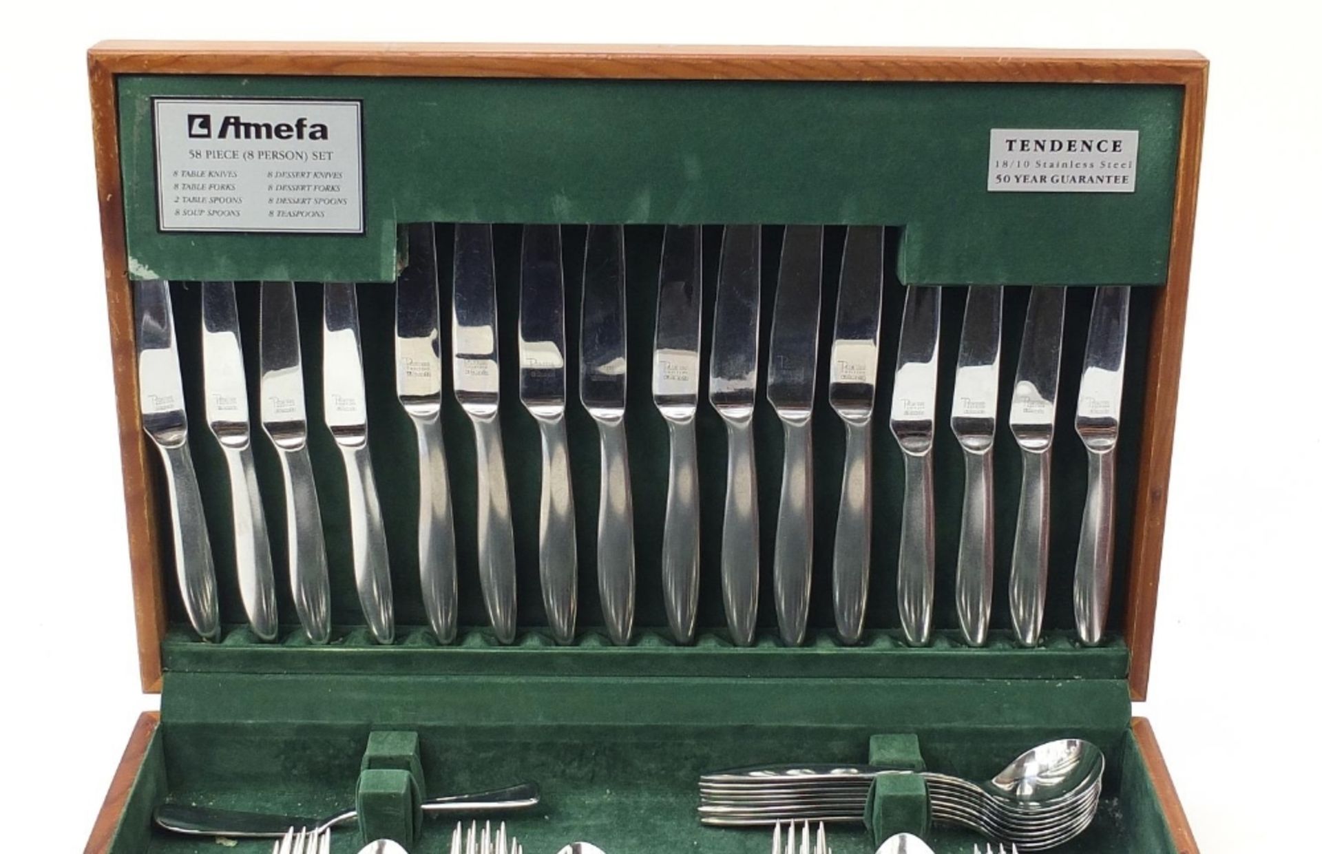 Two canteens of stainless steel cutlery including a 58 piece example by Anefa, the largest 45cm wide - Bild 4 aus 10