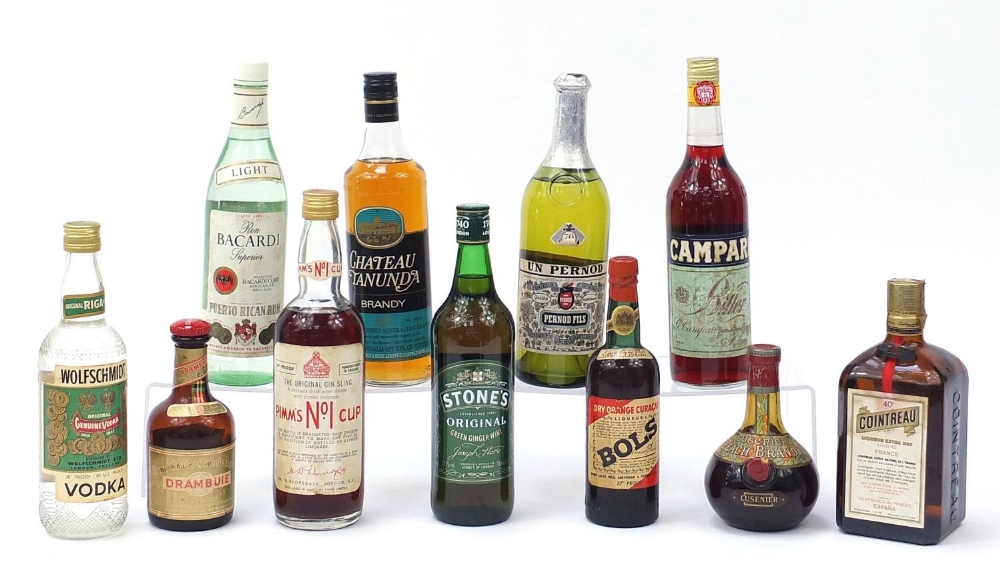 Vintage and later alcohol including Bacardi rum, Cointreau and Bols : For Further Condition