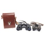 Two pairs of binoculars comprising Carl Zeiss Jena Jenoptem 8 x 30 with case and a pair of Ross