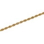 9ct gold rope twist necklace, 49cm in length, 3.3g : For Further Condition Reports Please Visit