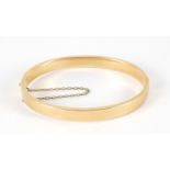 15ct gold hinged bangle, 6.5cm wide, 10.0g : For Further Condition Reports Please Visit Our