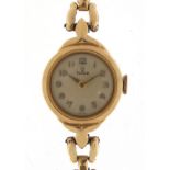 Tudor, ladies 9ct gold wristwatch with gold plated strap, 18.8mm in diameter : For Further Condition