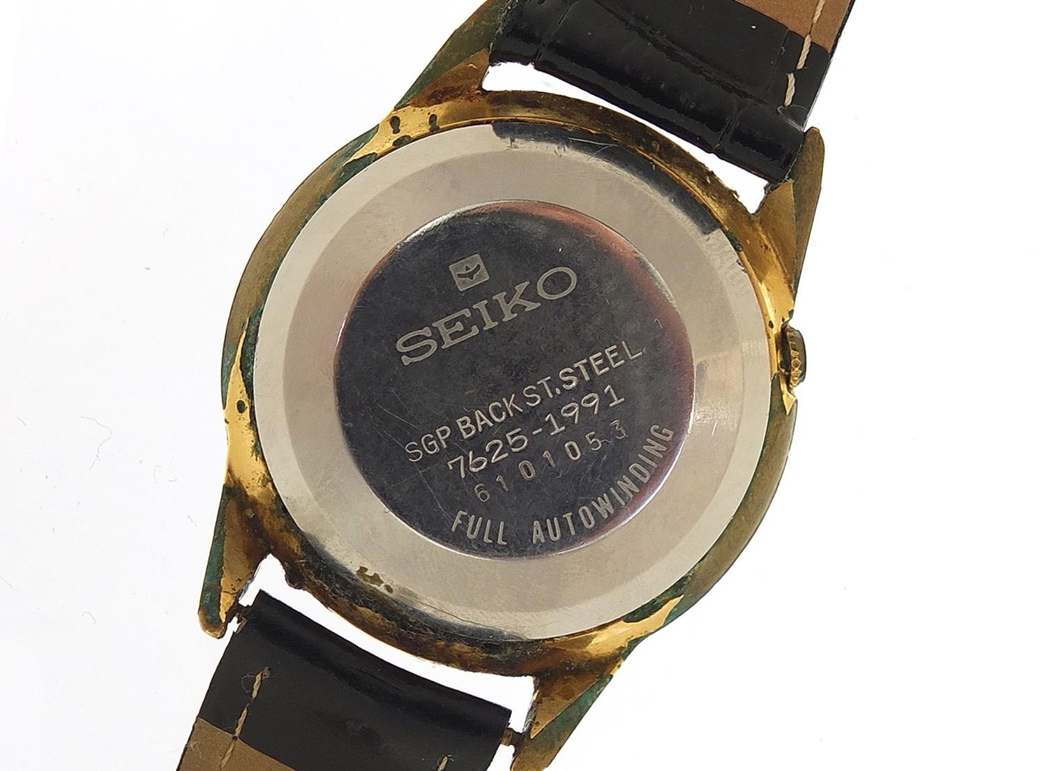 Seiko, two vintage gentlemen's automatic wristwatches with date aperture, each 36mm in diameter : - Image 6 of 6