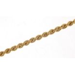 9ct gold rope twist necklace, 72cm in length, 13.8g : For Further Condition Reports Please Visit Our