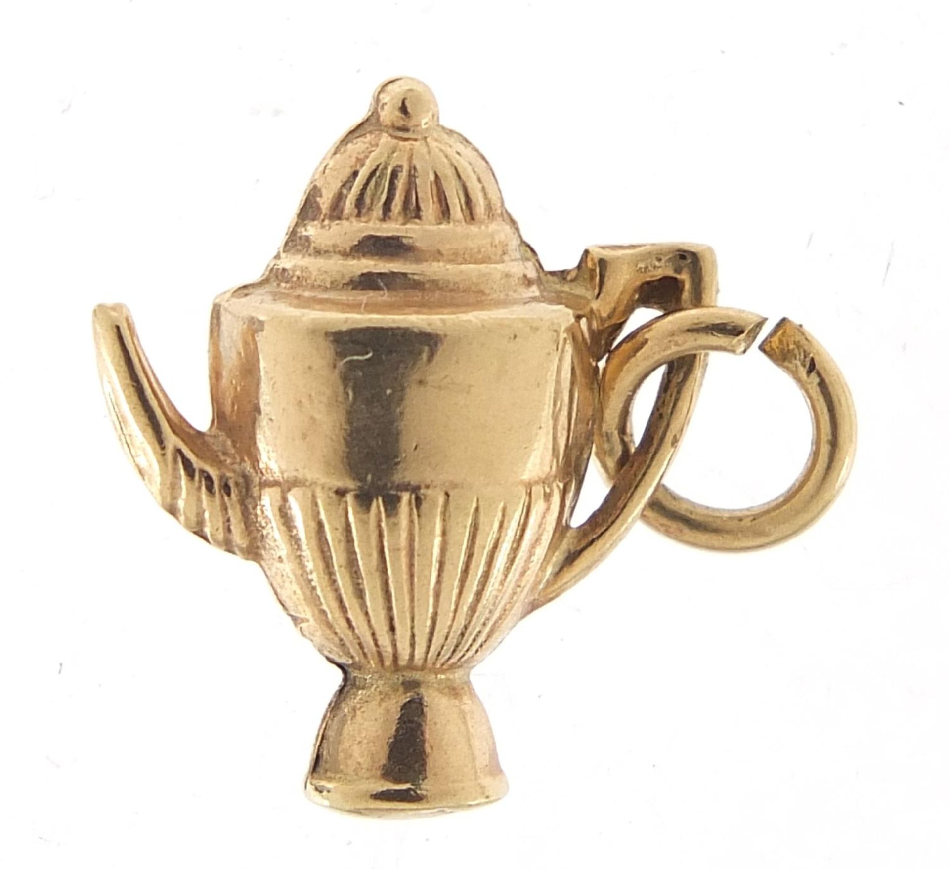 9ct gold Victorian coffee pot charm, 1.5cm high, 0.2g : For Further Condition Reports Please Visit