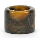 Chinese hardstone archer's ring, 3.5cm in diameter : For Further Condition Reports Please Visit