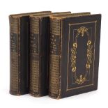 The Book of Gems, three 19th century leather bound hardback books, volumes one, two and three,