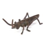 Large Japanese patinated bronze locust, 11cm in length : For Further Condition Reports Please