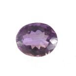 Oval purple amethyst gemstone with certificate, 5.70 carat : For Further Condition Reports Please