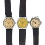 Three vintage gentlemen's wristwatches comprising Newmark, Smith's Empire and Lanco : For Further