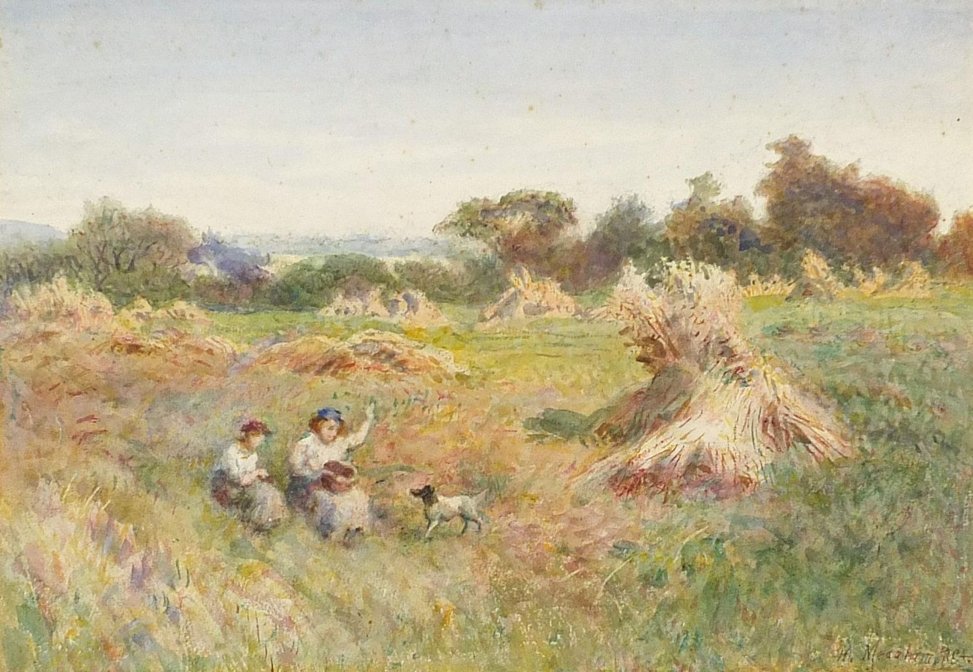 Henry Measham - A Happy Day in Harvest and The Miner's Arms, Addlington, pair of late 19th/early - Image 7 of 12