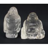 Two Chinese rock crystal carvings of Buddha, the largest 5cm high : For Further Condition Reports